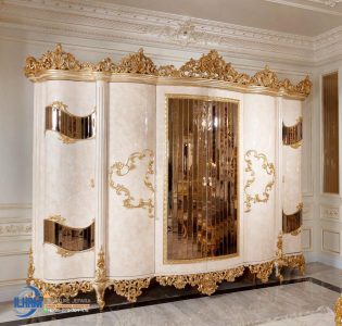 Furniture Klasik Eropa, Lemari 6 Pintu Ukiran, Lemari Cermin Elegan, Lemari Ivory, Lemari Kayu Solid, Lemari Wardrobe Klasik, Luxury Wardrobe Klasik,Lemari Pakaian Klasik Mewah Kamar Tidur Sultan