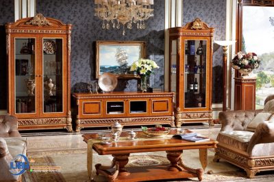 bufet TV klasik mewah, bufet jati jepara, furniture ruang tamu klasik, mebel jepara, bufet TV ukiran, luxury furniture jepara, set ruang tamu klasik, ILHAM furniture indonesia, lemari hias mewah, bufet custom jepara,Set Bufet TV Klasik Mewah Kayu Jati Jepara Pesona Elegan untuk Interior Ruang Tamu