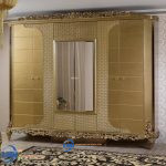 Lemari Pakaian Set Kamar Tidur Klasik Gold Champagne Color Ukiran Beautiful