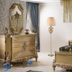 Meja Rias Kamar Tidur Klasik Gold Champagne Color Ukiran Beautiful