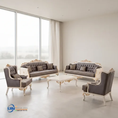 1 Set Sofa Tamu Klasik Mewah Kremlin Ukir Jepara