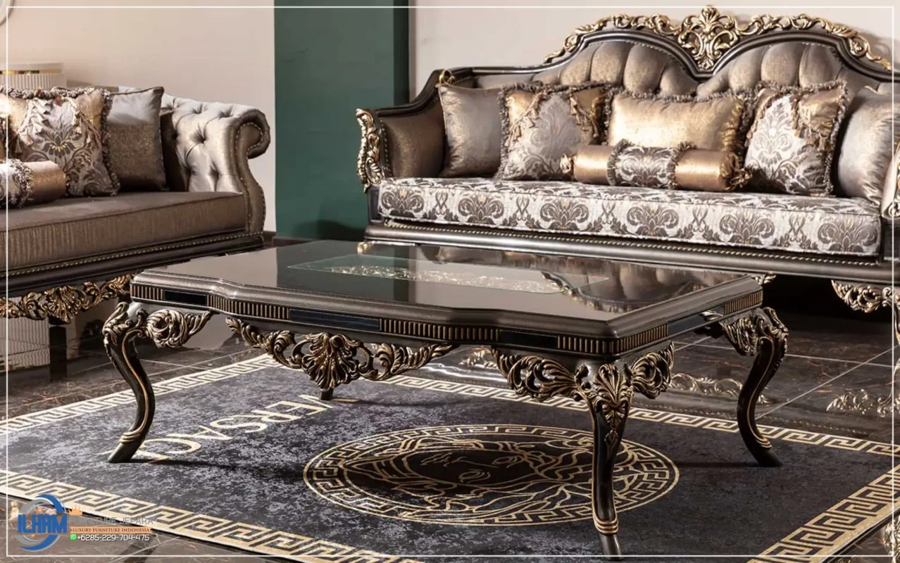 Meja Tamu Mewah Ukiran Jepara Turki Design Lagos