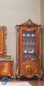 Lemari Hias Ukir Emas Kayu Jati