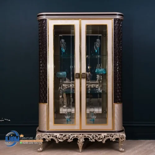Lemari Kaca Pajangan Klasik Vitrin Modelleri Jepara