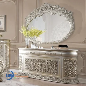 Set Ruang Makan Klasik Bufet Konsol Ukiran Mewah