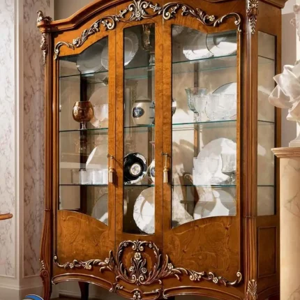 Lemari Hias Jati Klasik Ruang Tamu Ukiran Jepara