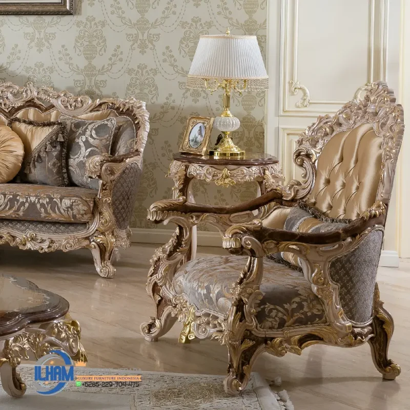 1 Seater Sofa Jepara Mewah Ruang Tamu Klasik Terbaru