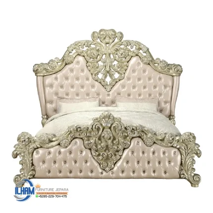 Bed Tempat Tidur Modern Klasik Gold Champagne Silver