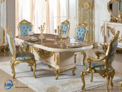 Dining Set Interior Ruang Meja Makan Mewah Klasik Rumah Jakarta