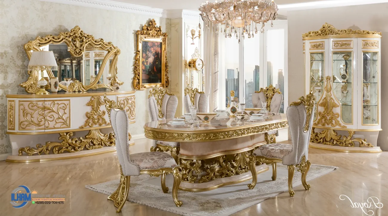 Furniture Dining Set Meja Makan Kayu Modern Klasik Jepara