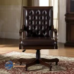 Kursi Kerja Jok Kulit Set Meja Kantor Direktur Minimalis Jepara