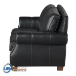 Kursi Sofa Kulit Asli Black Leather Mewah Jepara