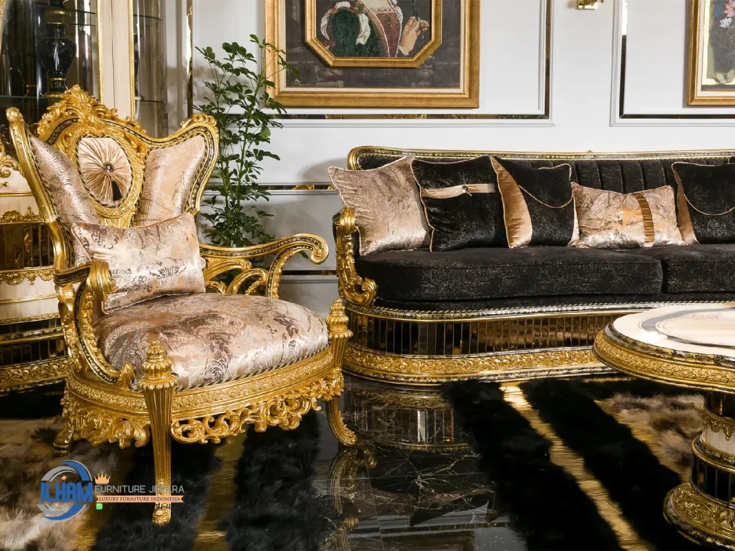 Kursi Tamu Mewah Jakarta Classic Luxury Livingroom