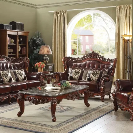 Kursi Tamu Sofa Kulit Ruang Tamu Mewah Jakarta