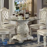 Meja Makan White Klasik Round Dining Table Eropa