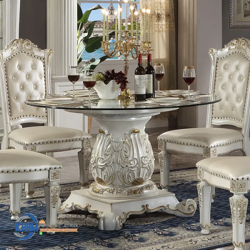 Meja Makan White Klasik Round Dining Table Eropa, Set Meja Makan White Klasik Round Dining Table Eropa, Desain Meja Makan Mewah, Kursi Makan Mewah, Meja Makan, Meja Makan Bulat, Meja Makan Bulat Putar, Meja Makan Klasik, Meja Makan Klasik 4 Kursi, Meja Makan Klasik 6 Kursi, Meja Makan Klasik 8 Kursi, Meja Makan Klasik Bundar, Meja Makan Klasik Eropa, Meja Makan Klasik Jati, Meja Makan Klasik Mewah, Meja Makan Mewah, Meja Makan Mewah Kayu Jati, Meja Makan Mewah Modern, Ruang Dapur, Ruang Makan