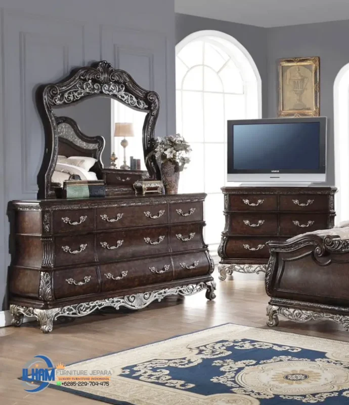 Meja Rias Ruang Kamar Tempat Tidur Model Klasik Ukir Jepara Terbaru