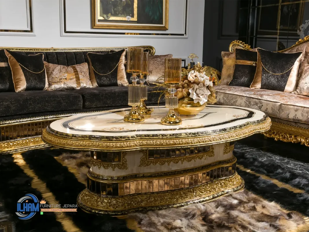 Meja Tamu Mewah Jakarta Classic Luxury Livingroom