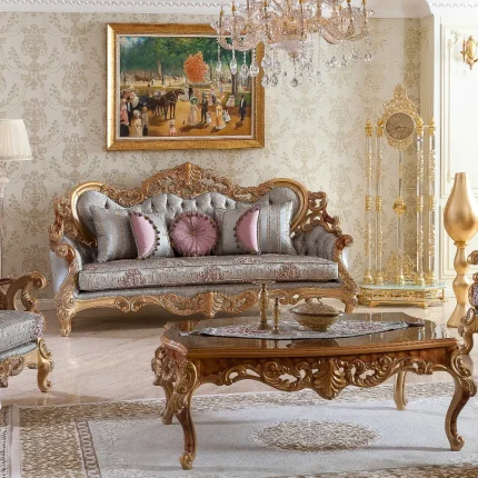 One Set Sofa Klasik Mewah Gold Classic Living Room