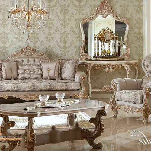 Set Sofa Mewah Ruang Tamu Klasik Jepara