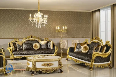 Sofa Tamu Mewah Modern Gold Desain Turki