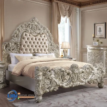 Tempat Tidur Klasik Jepara Synthetic Leather