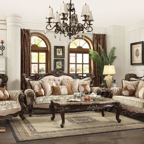 1 Set Sofa Tamu Klasik Kayu Jati Jepara Solid Wood