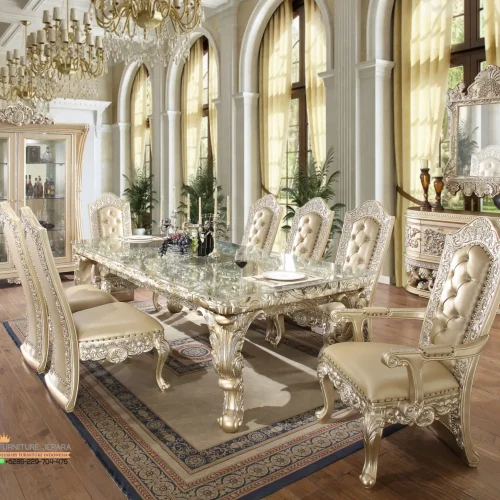 Dining Room Meja Ruang Makan Mewah Ukir Klasik Jepara