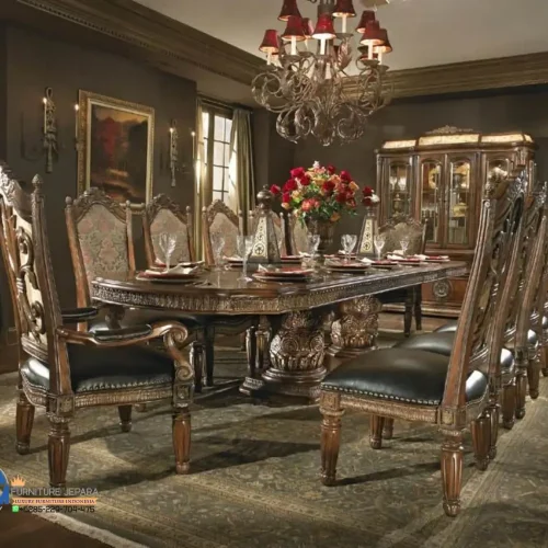 Dining Set Meja Makan Klasik Eropa Terbaru Jepara