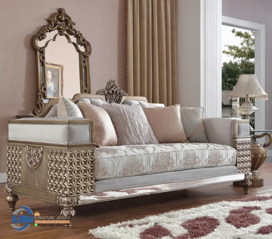 Gaya Sofa Klasik Gold Champagne Style Mewah Modern
