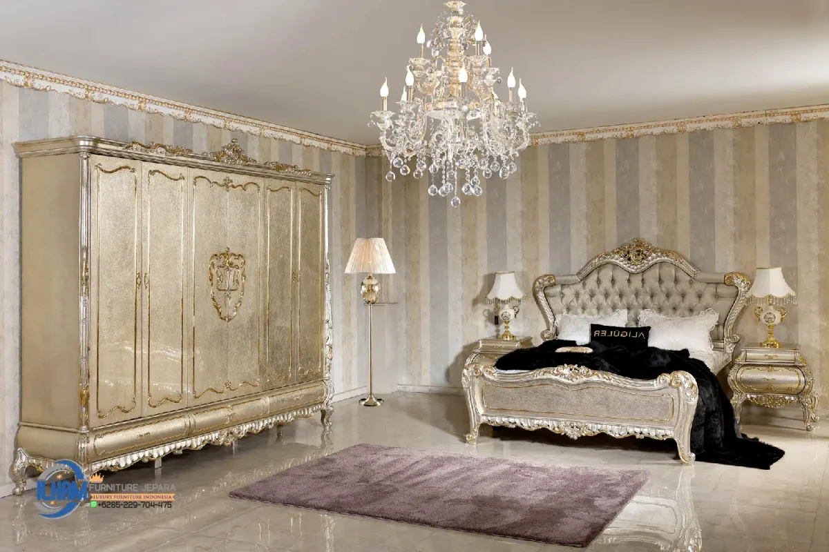 Lemari Tempat Tidur Kamar Set Exclusive Silver Altay
