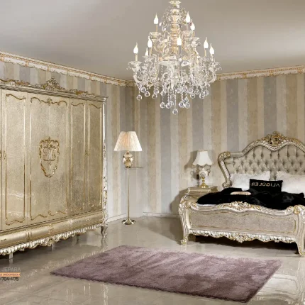 Lemari Tempat Tidur Kamar Set Exclusive Silver Altay