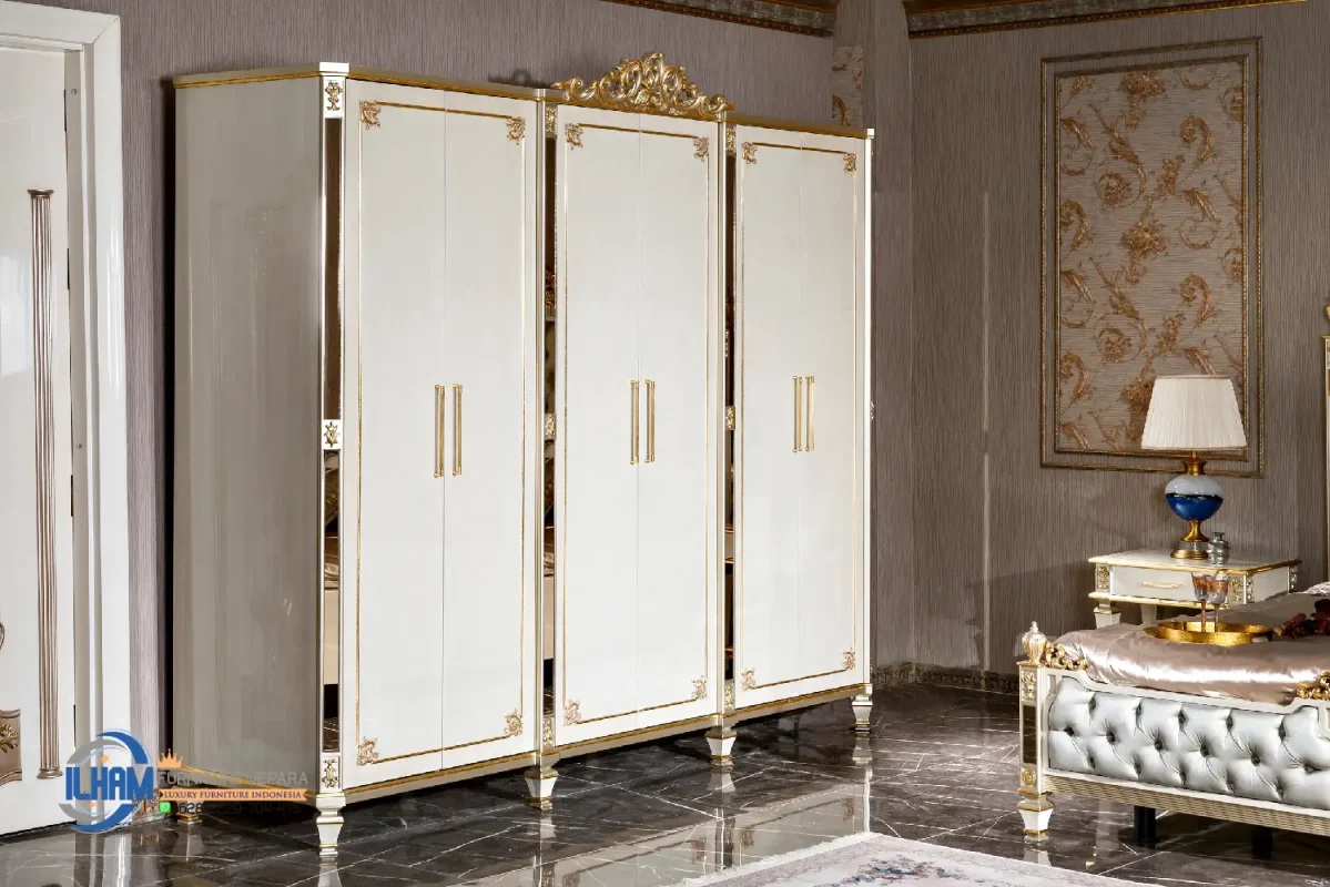 Lemari Wardrobe Mewah Modern Apartemen Santiago
