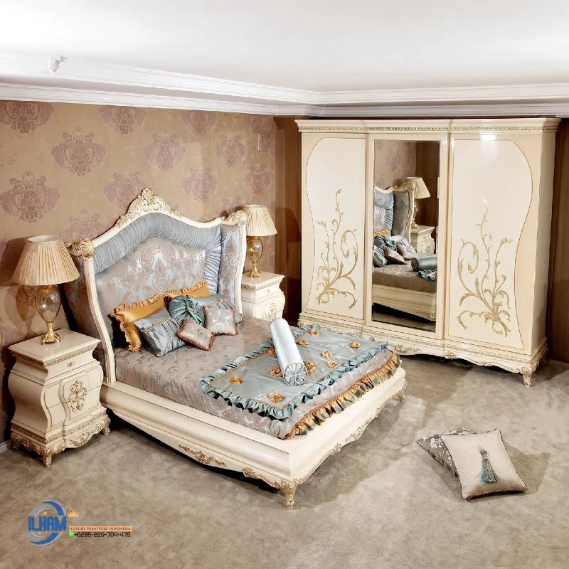 Jual Set Tempat Tidur Bedroom Klasik Putih Duco Itali