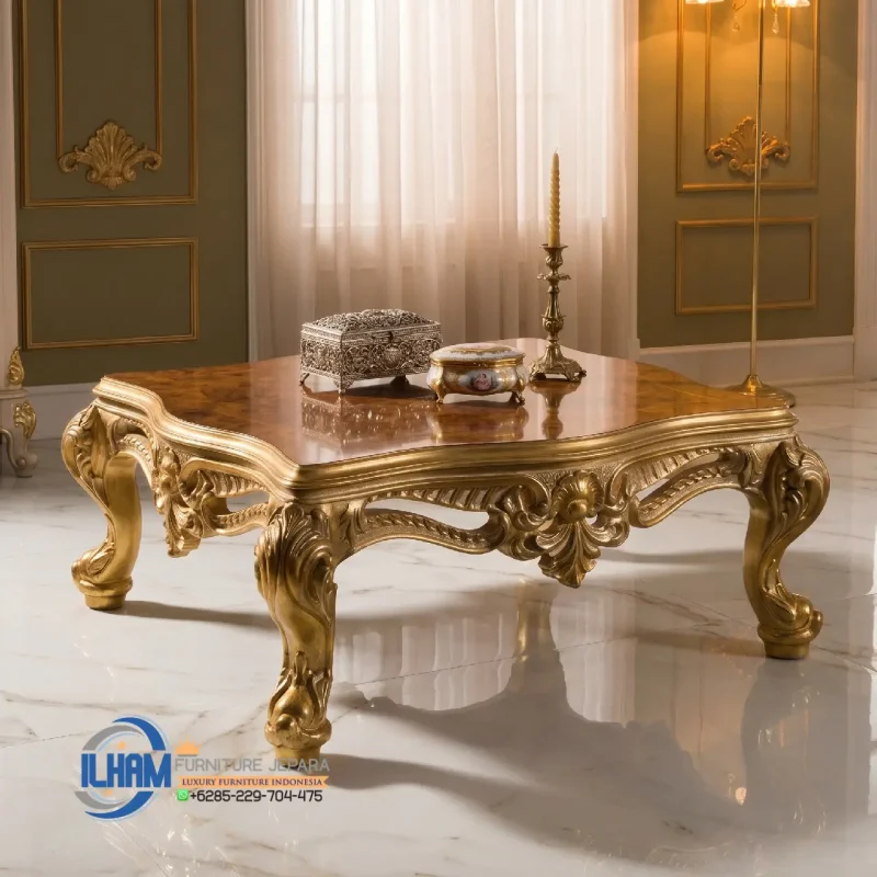 Meja Sofa Tamu Mewah Golden Klasik Living Room