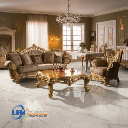 Sale Sofa Tamu Mewah Golden Klasik Living Room