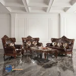 Set Sofa Tamu Jati Ukir Jaguar Original Leather