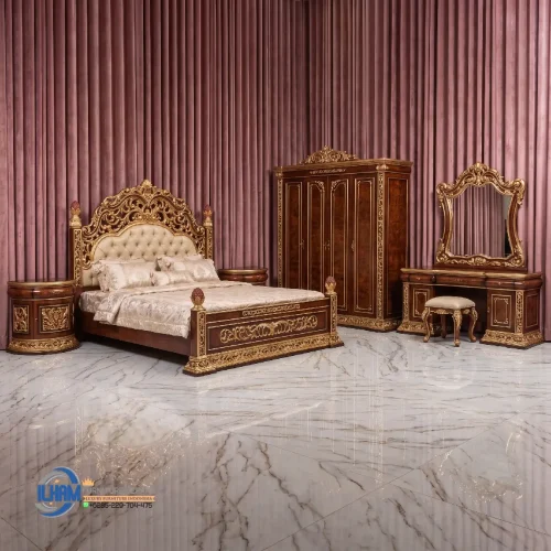 Ilham Furniture Jual Set Kamar Tidur Klasik Jepara Gold Jati Mewah Terbaru
