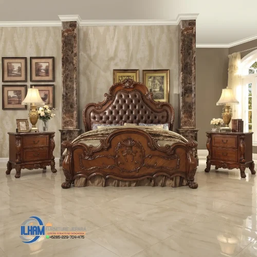 Set Tempat Tidur Jati Klasik Kamar Tidur Utama