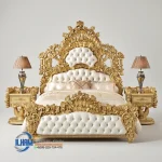 Tempat Tidur Mewah Gold Klasik Jepara