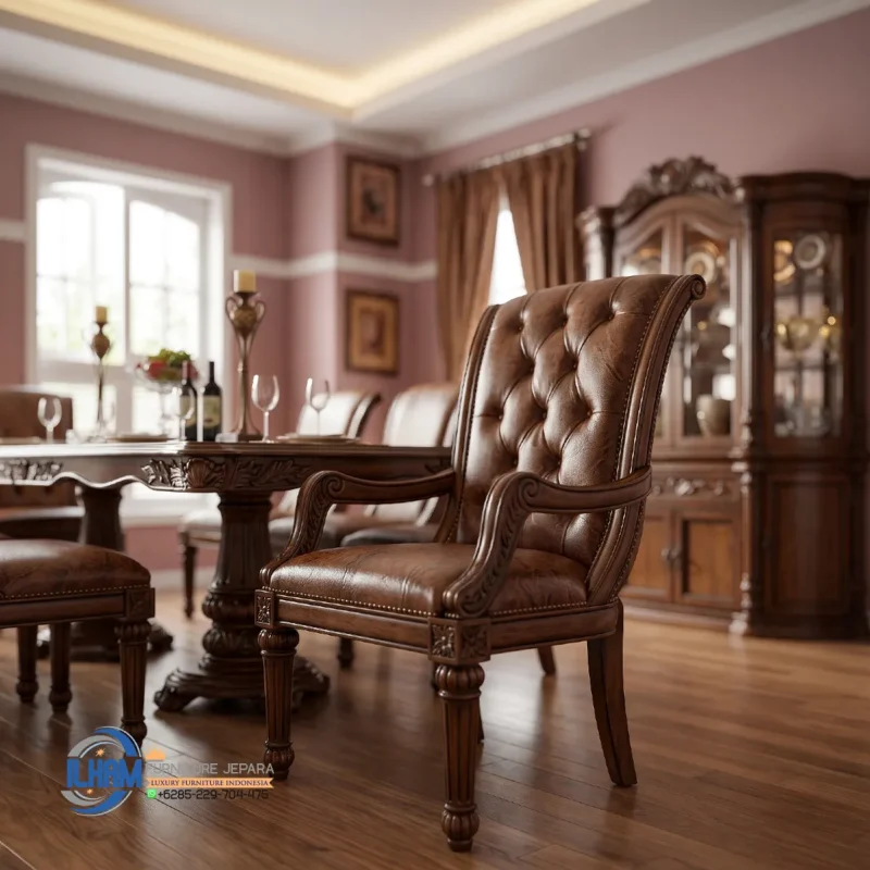 Dining Chair Kursi Makan Kayu Jati Mewah Ukir Jepara
