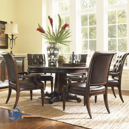 Dining Set Meja Makan Bundar Minimalis Klasik Jepara