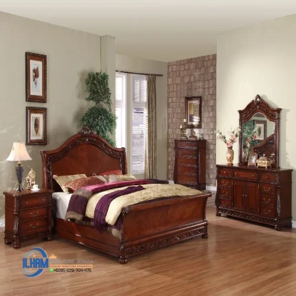 Jual Kamar Set Tempat Tidur Jati Klasik Ukiran Jepara Authentic