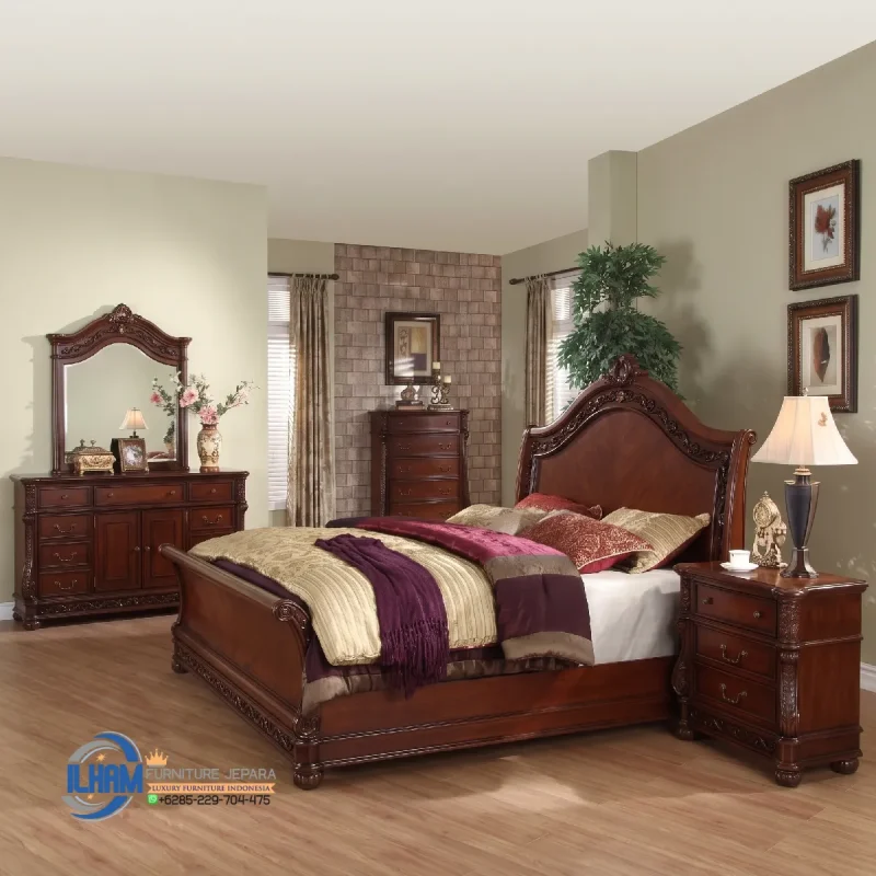 Model Kamar Set Tempat Tidur Jati Klasik Ukiran Jepara Authentic
