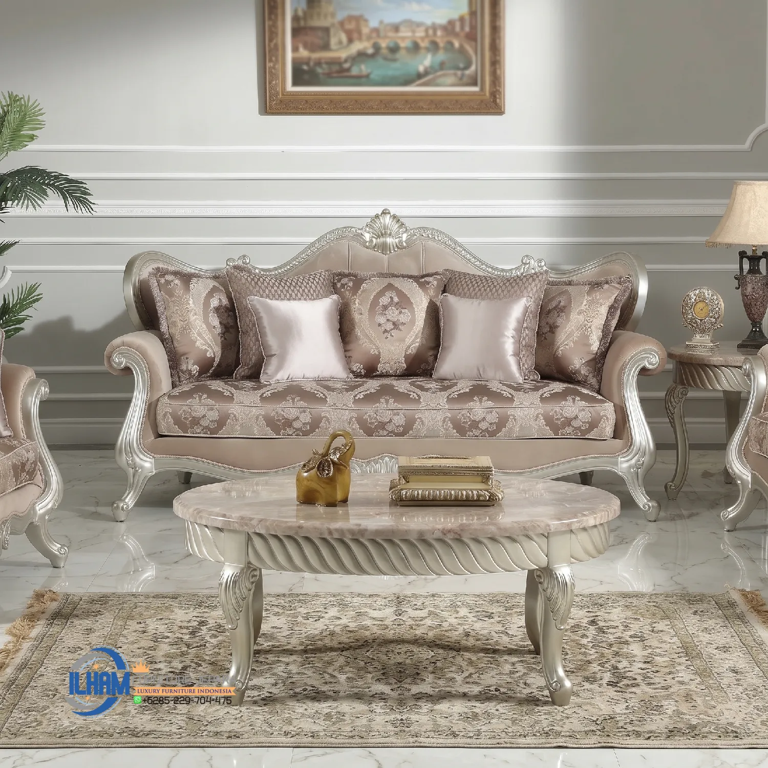 Set Sofa Tamu Mewah Luxury Jepara Terbaru
