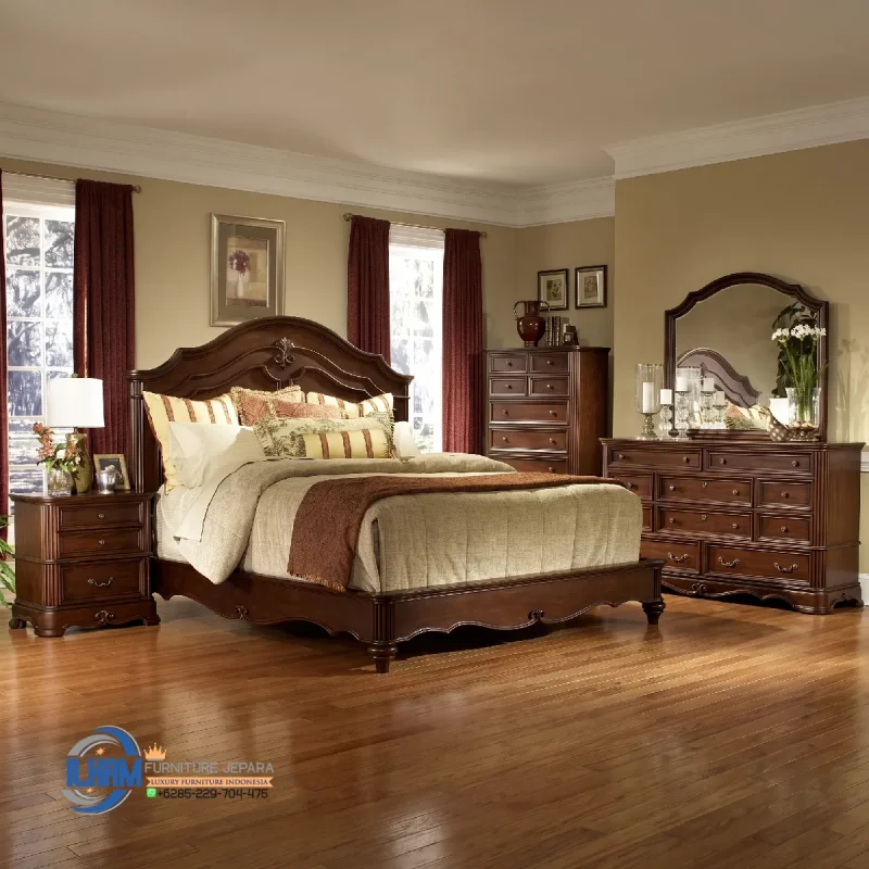 Set Tempat Tidur Jati Jepara Desain Minimalis Elegan